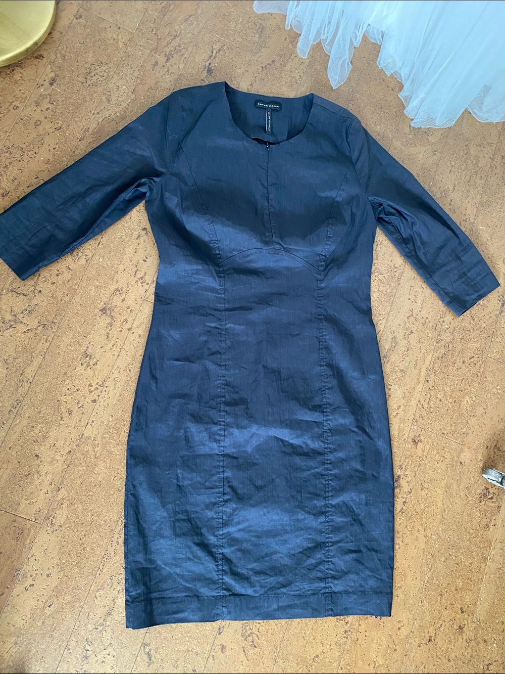 Sarah Pacini Classic Dark Charcoal Sheath Dress - Elegant Women's Dress
Size M - Picture 10 of 17